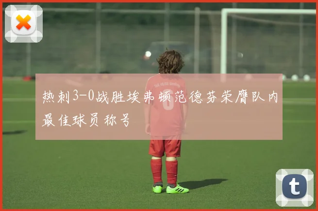 热刺3-0战胜埃弗顿范德芬荣膺队内最佳球员称号